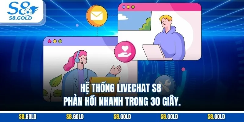 Hệ thống livechat S8 phản hồi nhanh trong 30 giây. Hệ thống livechat S8 phản hồi nhanh trong 30 giây.